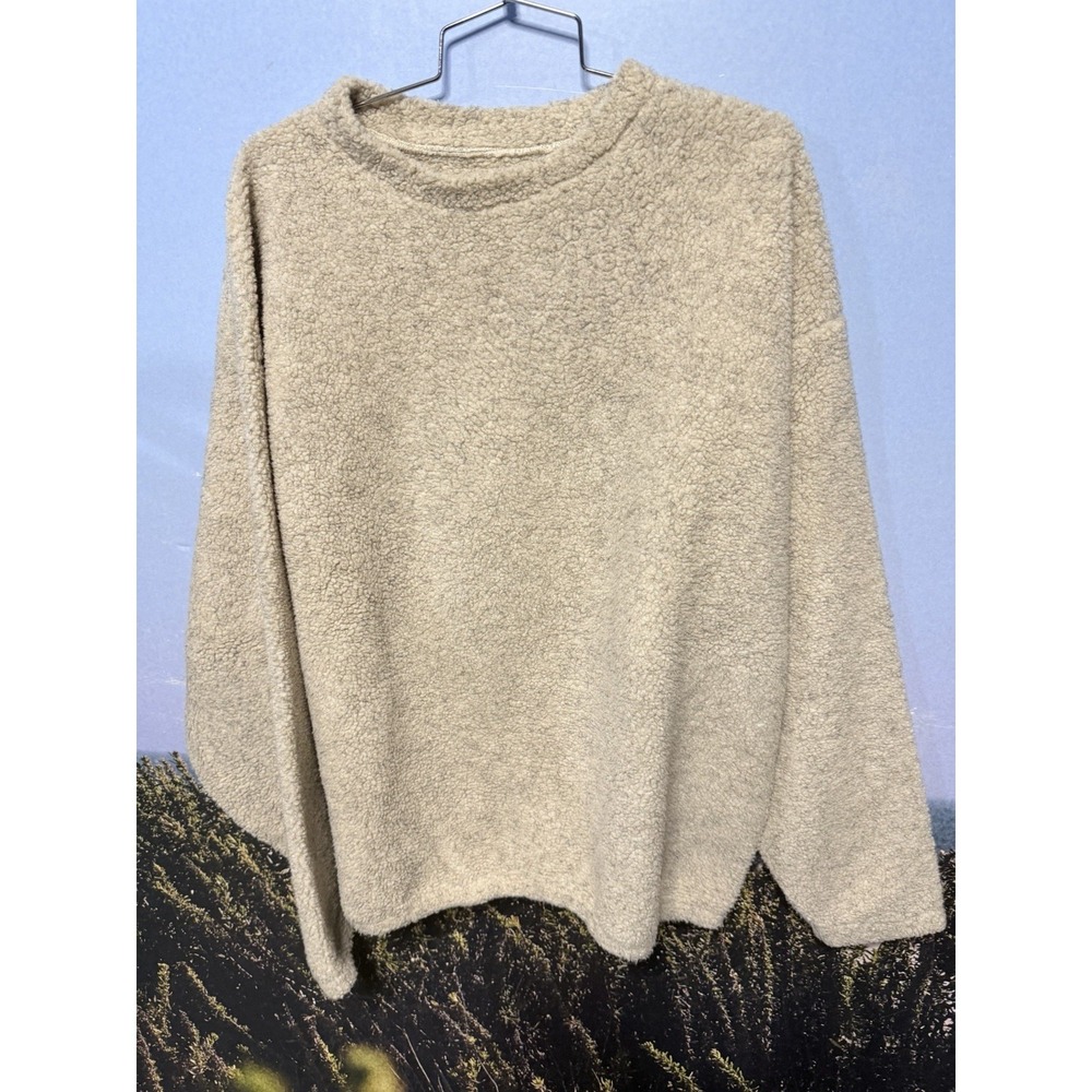 VTG Field & Stream Sweatshirt Mens L Grey White Buffalo Plaid Sherpa Made in USA